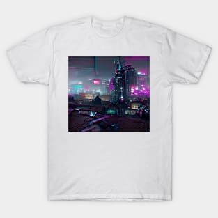 Cyberpunk Noir City Conceptualized T-Shirt